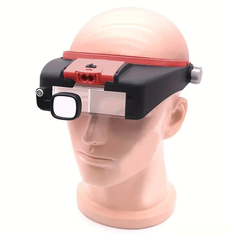 Head Mounted Binocular Magnifying Glass with LED Light Wearable Magnifying Glass for Reading Books Repairing Watches magnifying glass headband magnifier reading magnifier head wearing magnifier