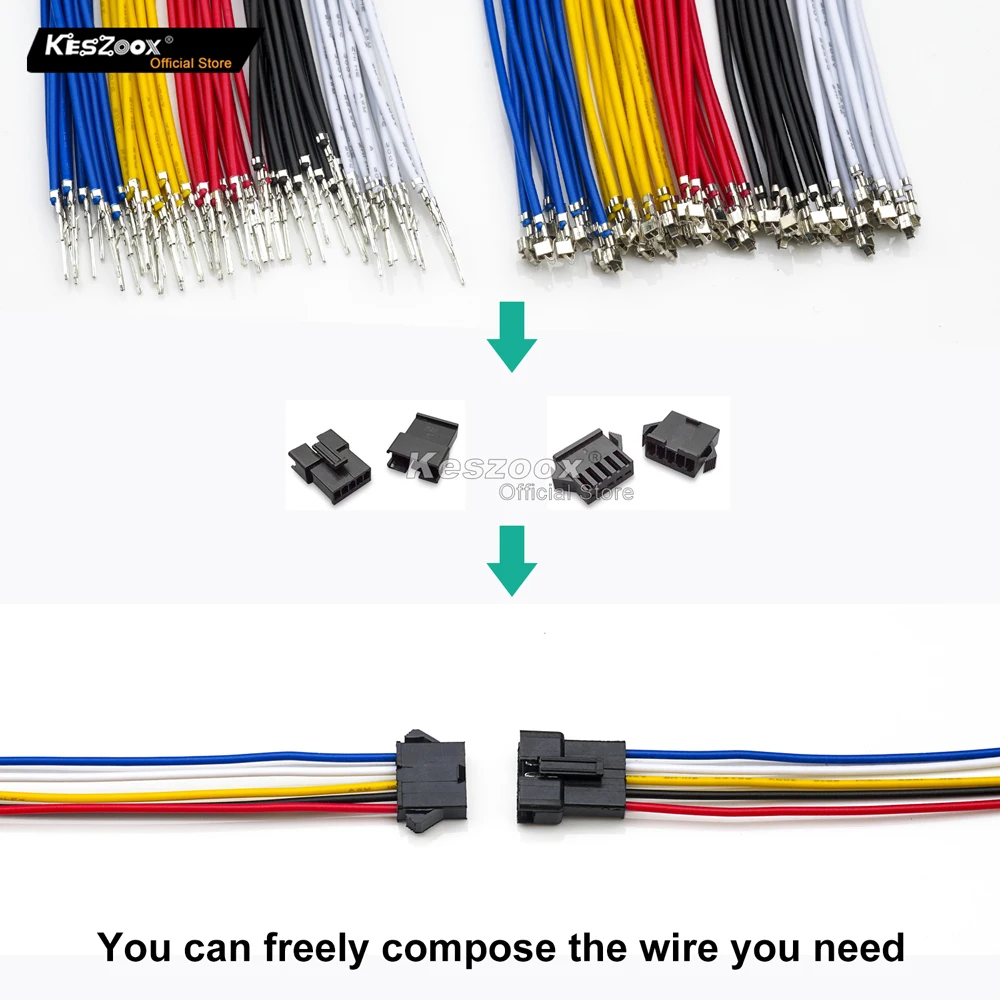 zhangrui723405さん専用 4口 Crimp Connectors 4 Pin Jst | Male Jst Sm2.54 Connector