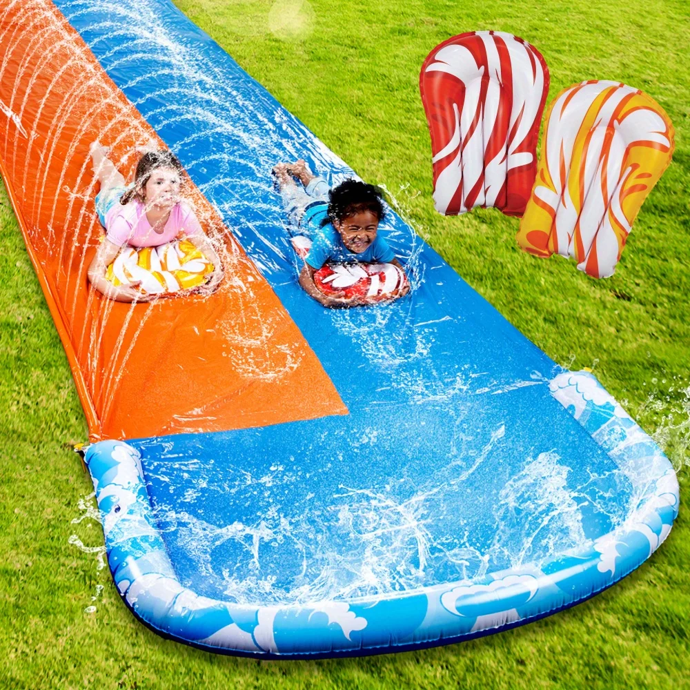 Sloosh 32.5ft Mega Nadmuchiwana Zjeżdżalnia Wodna z Podwójnymi Torami z EU za $56.18 / ~214zł