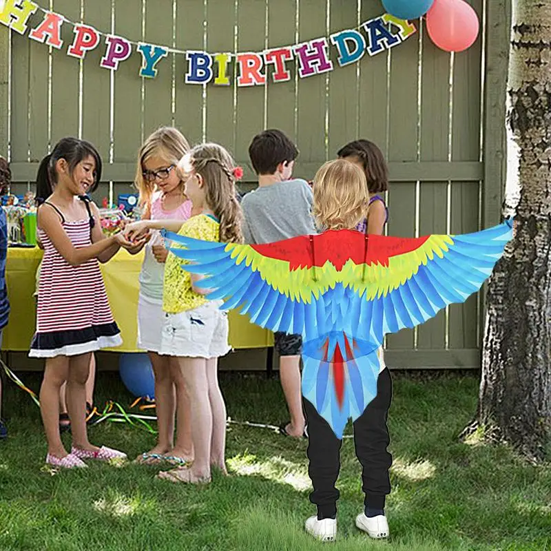 Bird Costume cape and Mask Parrot Wings Cape Dress up Shawl Cloak for Day Festival Masquerade Party Boys Girls