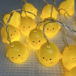 LED Fairy Lights with Yellow Chick & Duck Design - Festive Decorative String Lights - 6m 40 leds USB (Chicken)