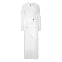 فستان نسائي محبوك من DEAT ، فساتين متقاطعة أنيقة ، مفرغ للخارج ، خصر بخط مشرق ، متوسط التمدد ، موضة جديدة ، خريف ، أو ، 13DB376 1