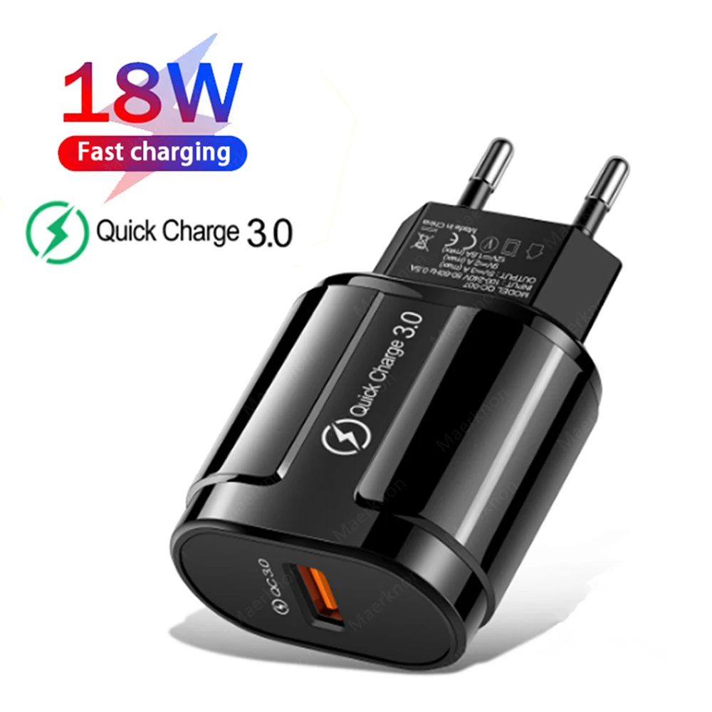 18w carregador usb carga rápida ue/eua plug adaptador de alimentação para iphone samsung xiaomi huawei telefone carregamento rápido viagem carregador parede