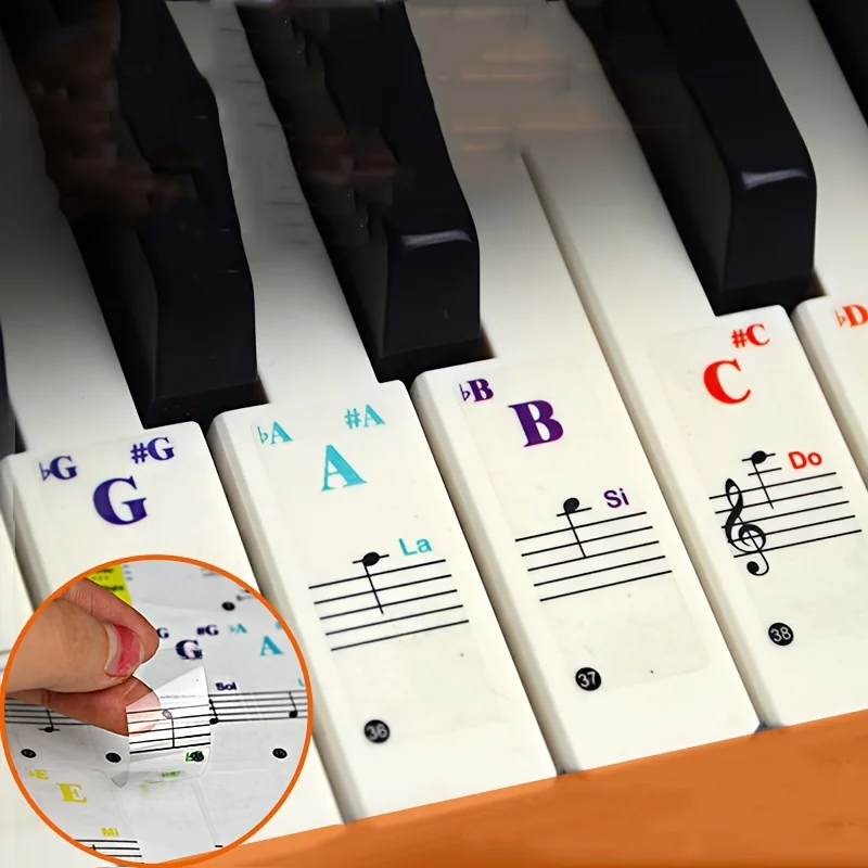 Clear Detachable Piano Keyboard Stickers
