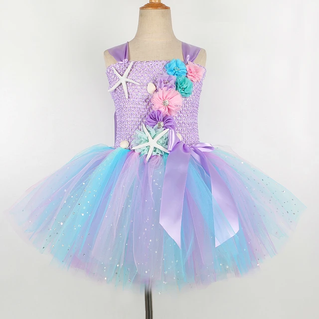 Tema do mar meninas sereia traje sparkly princesa pequena sereia tutu  vestido de aniversário do bebê roupa crianças vestidos de casamento da  menina flor - AliExpress