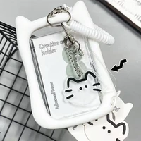 Cat Ear Card Cover Student Card Cover Bus Meal Card Cover Work ID Badge Brand Protection Cover to Prevent Loss 1