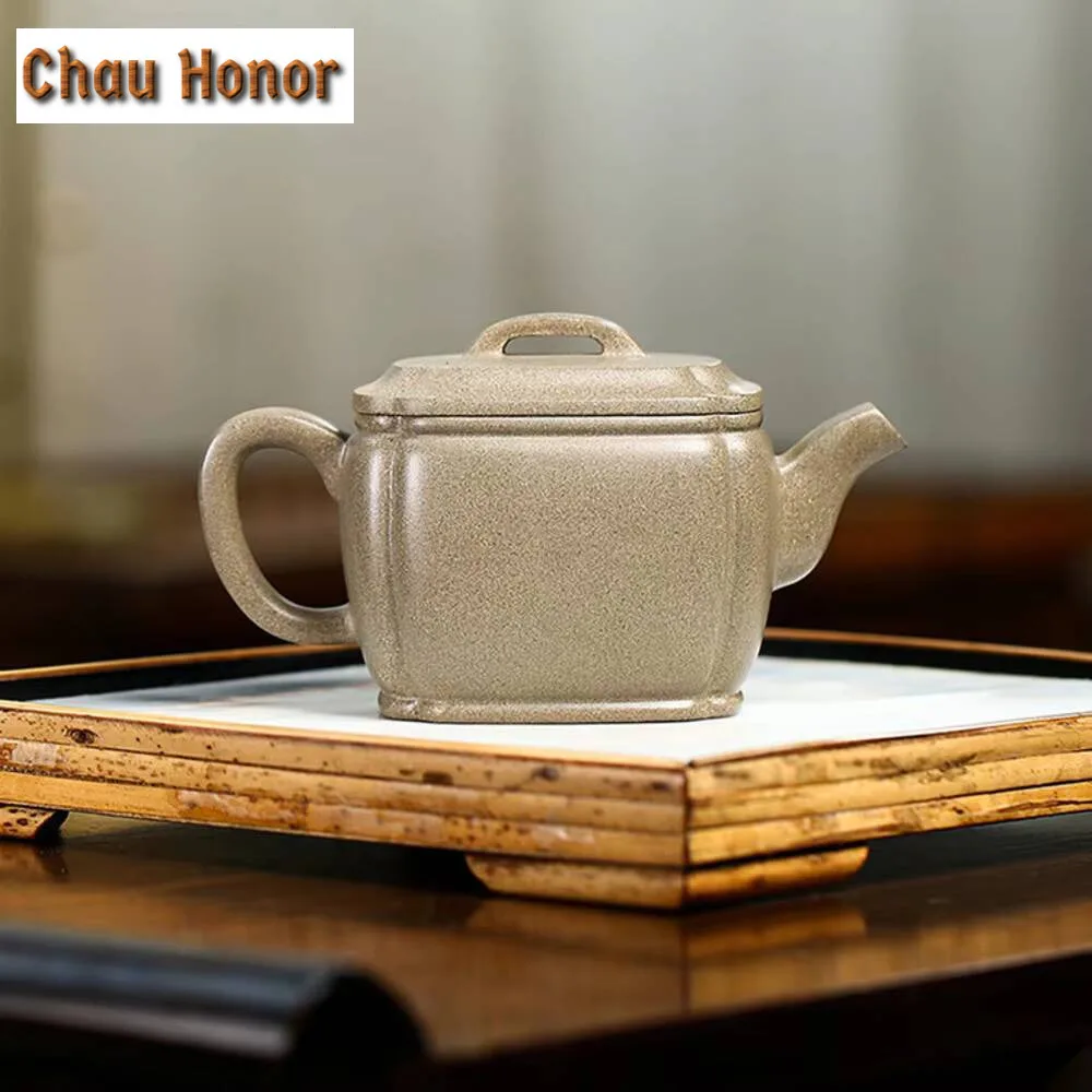 170ml Yixing Handmade Purple Clay Teapot Famous Square Tea Pot Raw Ore Graphite Duan Mud Beauty Kettle Chinese Zisha Tea Set