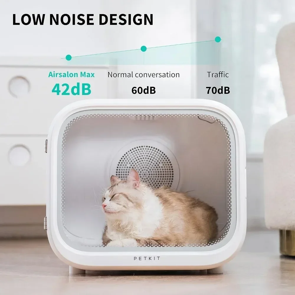 Automatic Pet Hair Drying Box for Cat Puppy Kitten Ultra Quiet Hair Dryer Smart Temperature Control Via App Touch Panel