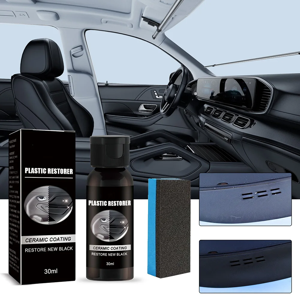 

1pc 30ml High Quality Car Plastic Restorer - Restore The Shine Of Car Plastics, Rubber, Vinyl, Metal Surfaces Easy Application