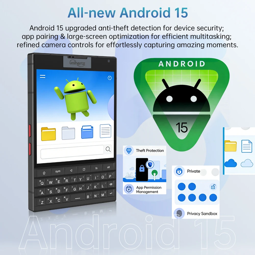 Unihertz Titan 2 Smartphone 5G Android 15 with Physical Keyboard Dual Screen 12GB 512GB  Dimensity 7300 Dual SIM 50MP Camera