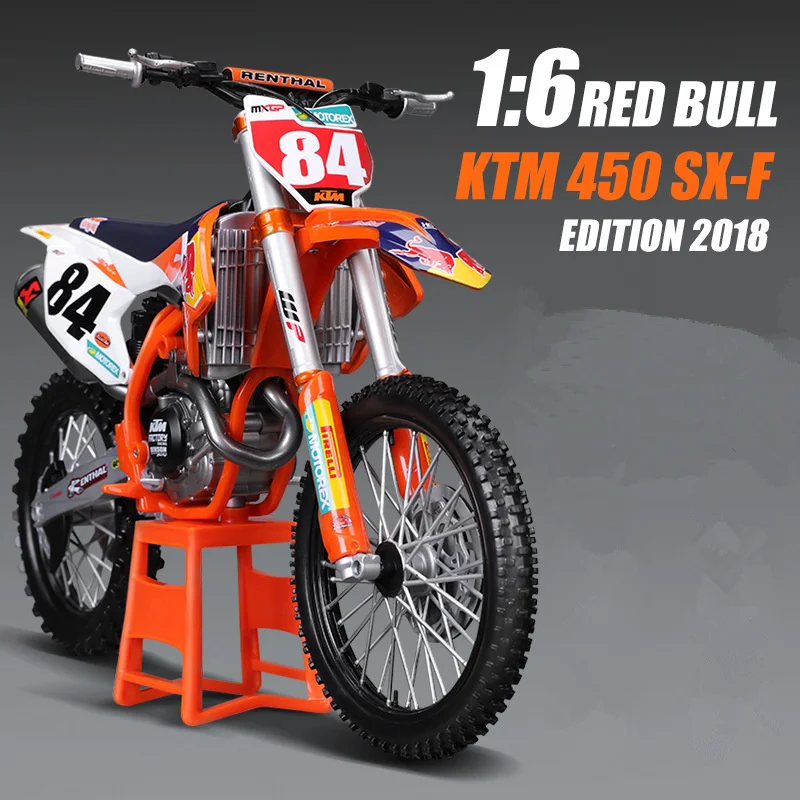 Maisto 1:6 2018 KTM 450 SX-F 팩토리 에디션 84 합금 트랙 레이싱 오토바이 모델, 금속 스포츠 오토바이 모델, 어린이 장난감 선물
