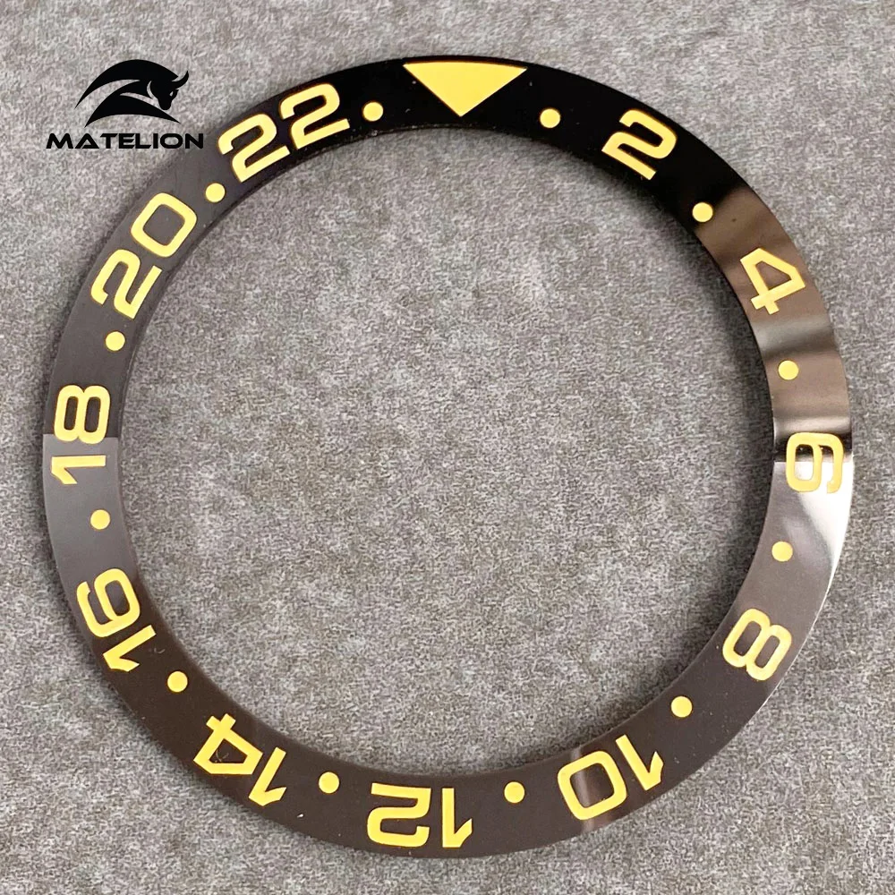 Ceramic Alloy Watch Bezel Insert Ring - 38mm Slope Fit for 40mm Watch Case, Men's Diving Watch Accessory