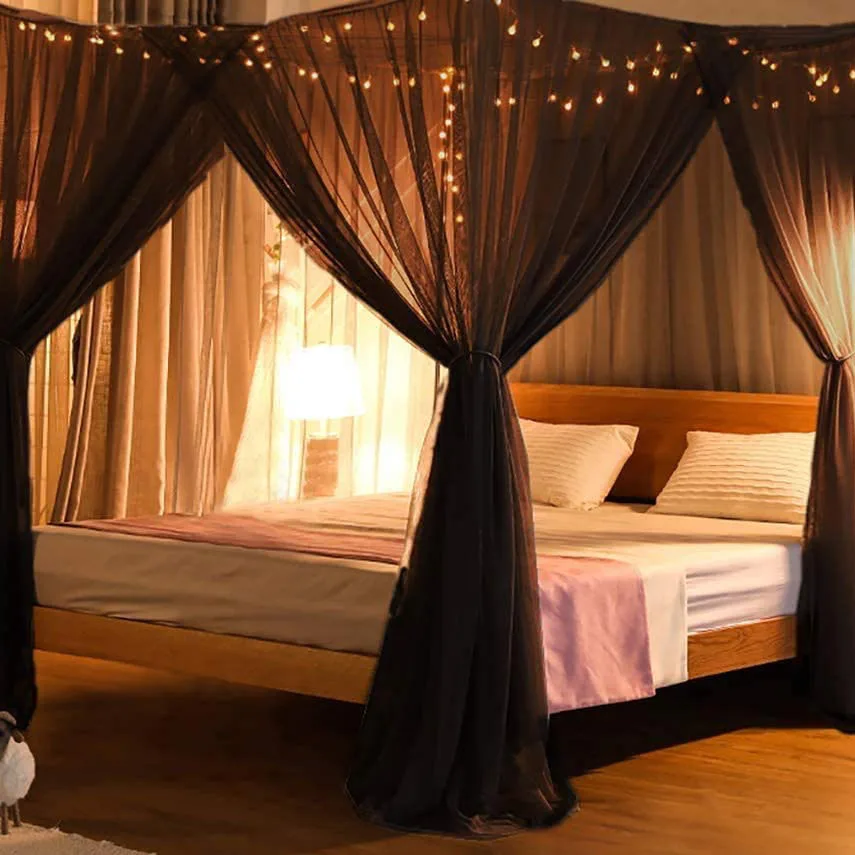 1pc Large Four Door Mosquito Net, Breathable Polyester Mesh Cover, Suitable for Outdoor Camping, Insect Proof in Summer