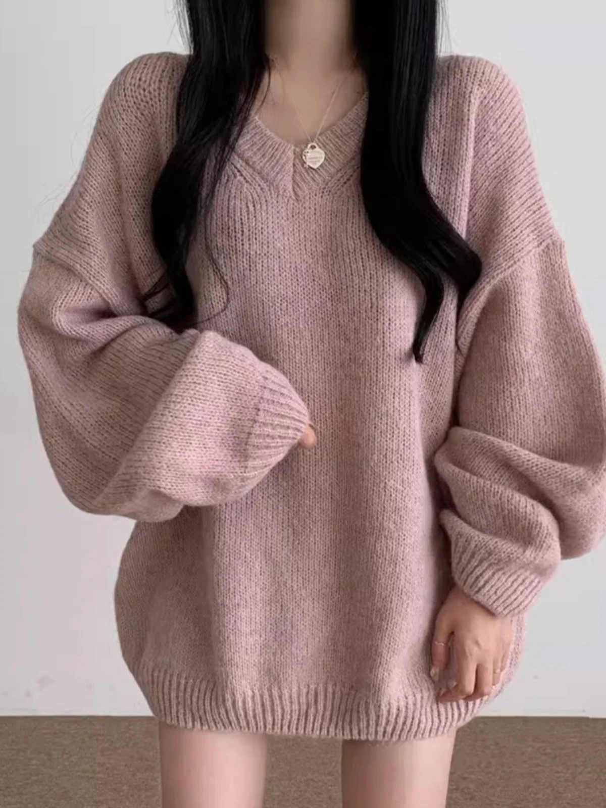 Soft Cozy Knitwear Women's Loose Sle Autumn Winter New Faion V-Ne Long Sve Sweater Korean Commute Sle Outerwear