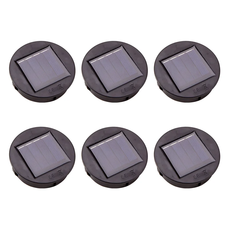 

6Pc Smart Garden Solar Powered Replacement Round LED Light Box Solar Battery Box Solar Cells Li-Ion Battery Charger