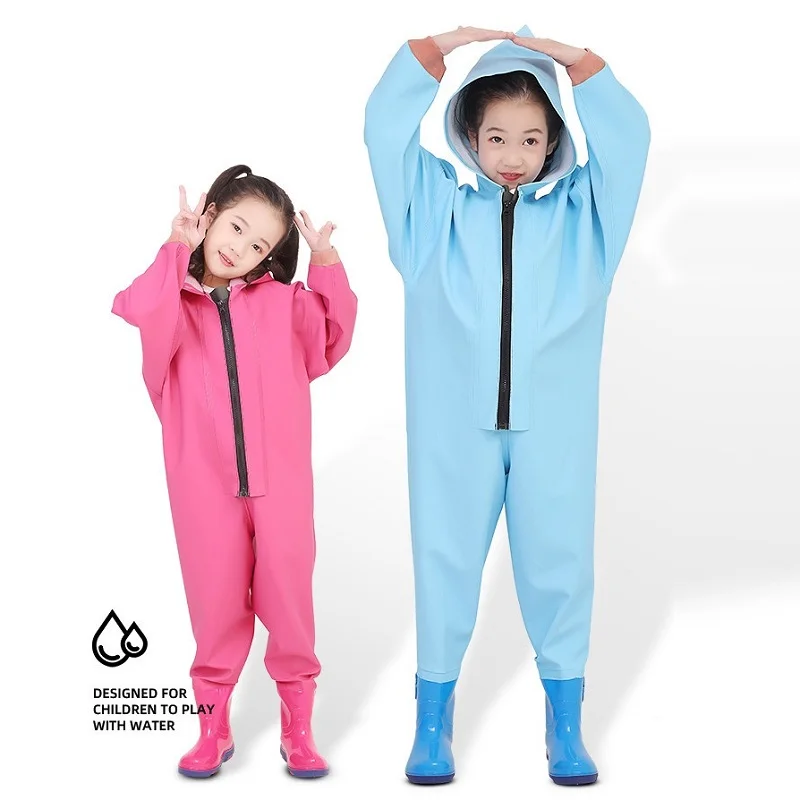Children Fishing Wader Kids Pant With Rain Boots Child Playing Sand Pants Water Sports Trousers Garden Beach Playing Jumpsuit