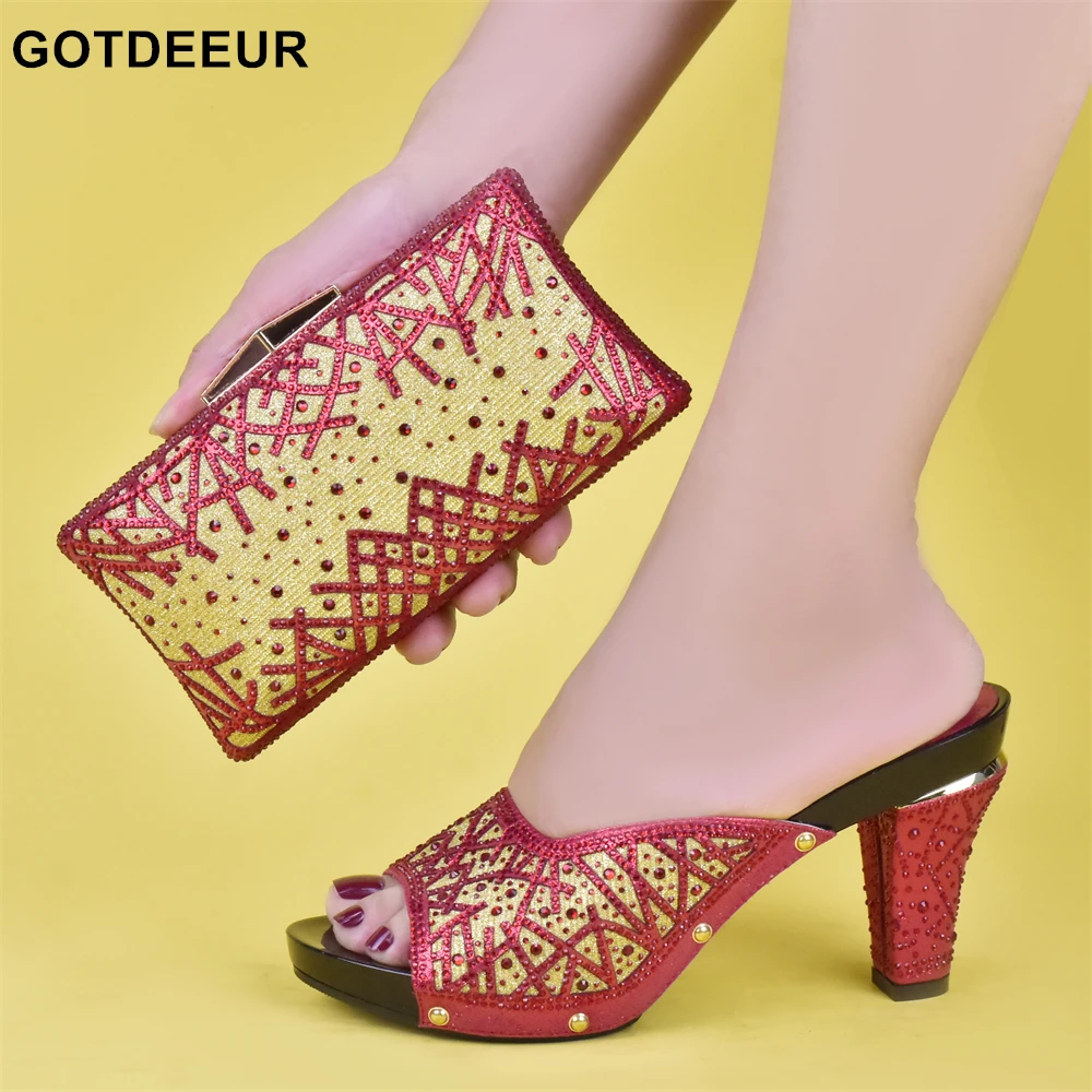 

Новое поступление, комплект из итальянской обуви и сумочки для вечерние в нигерийском стиле, Свадебная обувь и подходящие сумки, украшенные Стразы