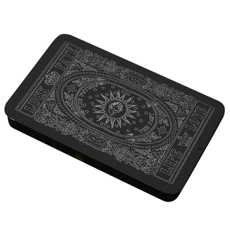 

Rectangle Metal Card Box Playing Tarot Container Jewelry Storage Case Packing Game Empty Cards Storage Boxes