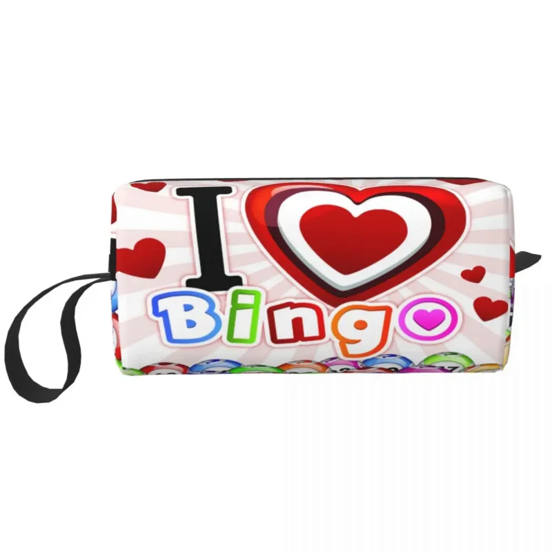 

Fashion I Love Bingo Travel Toiletry Bag for Women Makeup Cosmetic Organizer Beauty Storage Dopp Kit