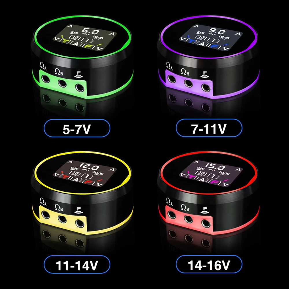 New Aurora 3/2 LCD Tattoo Power Supply Portable Tattoo Power Battery Full Touch Screen Aurora Source With US/EU Adapter Kit