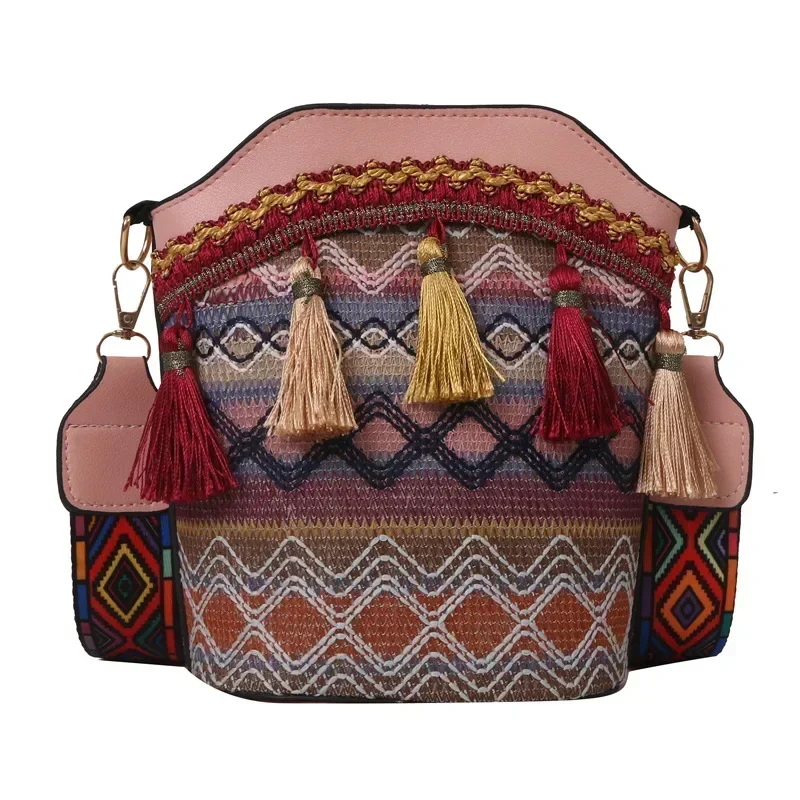 Vintage Women's Bag Tassel Ethnic Handwoven Crossbody for Lady Bag Hippie Sling Shoulder Bags for Ladies Handbag сумка женская 7