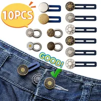 Button Extenders for Pants Women Men Jeans Free Sewing Adjustable Retractable Waist Extenders Button Waistband Collars Extenders 1