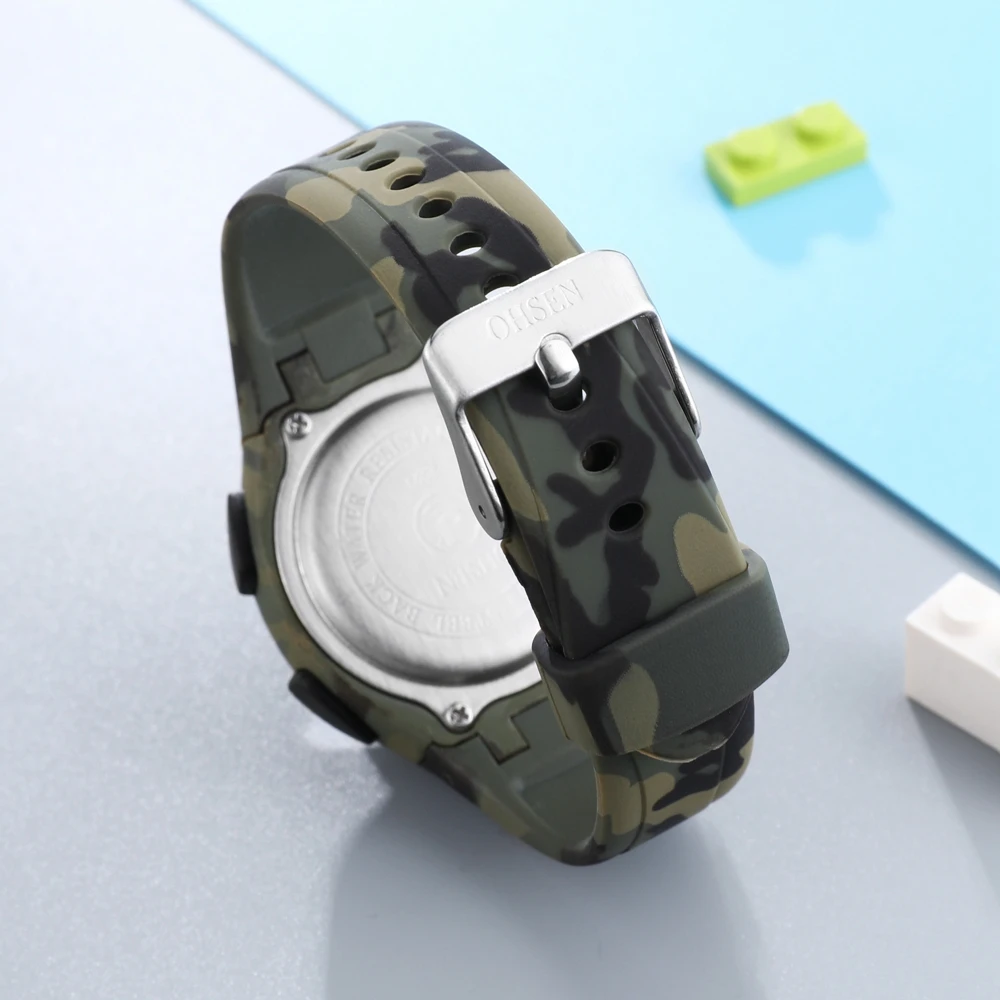 Kids Digital Watches Sports Camouflage Military Waterproof Led Wristwatch Alarm Stopwatch Electronic Student Children Watch 3