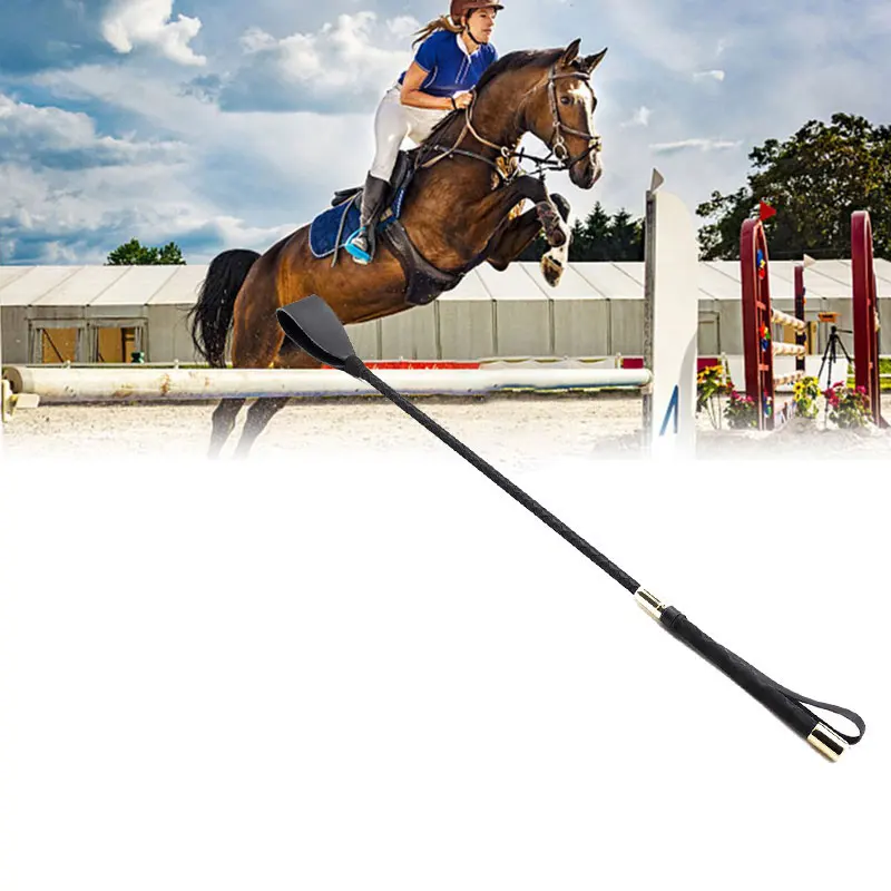 Equestrian Whip Riding Accessories Portable Pointer Equestrian Training Horse Whip Stage Performance Props Lash Supplies Racing Riding Crop With Handle PU Leather