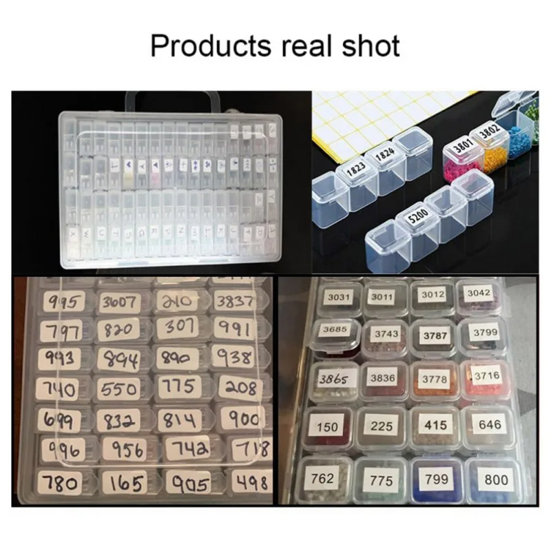 Stickers Classification Storage Boxes 640/1280/6400pcs Distinguish Label Stickers Diamond-Painting Accessories Embroidery Tools diamond painting accessories diamond painting storage box