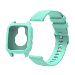 Dual - Purpose Silicone Strap and Soft Protective Case - Garmin Venu Sq Sq2 (2pcs Mint green)