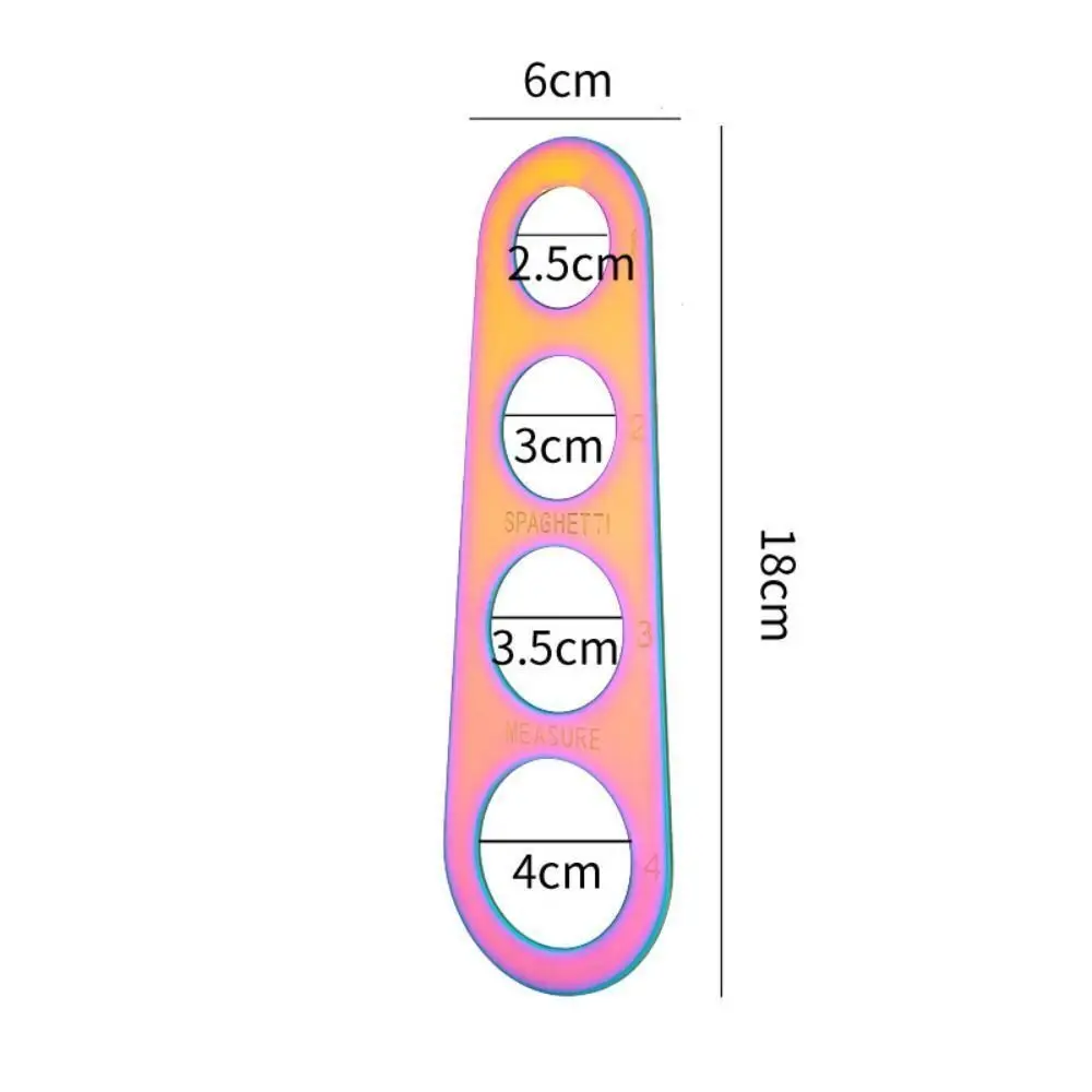 Kitchen Noodle Measure Tool Convenient Multicoloured Stainless Steel Pasta Measurer Cook Italian Noodle Ruler