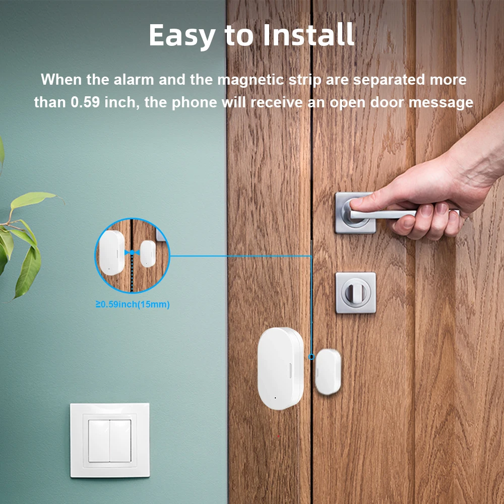 Ewelink Zigbee Door Sensor Wireless Magnetic Window Open Closed Alarm Detector W