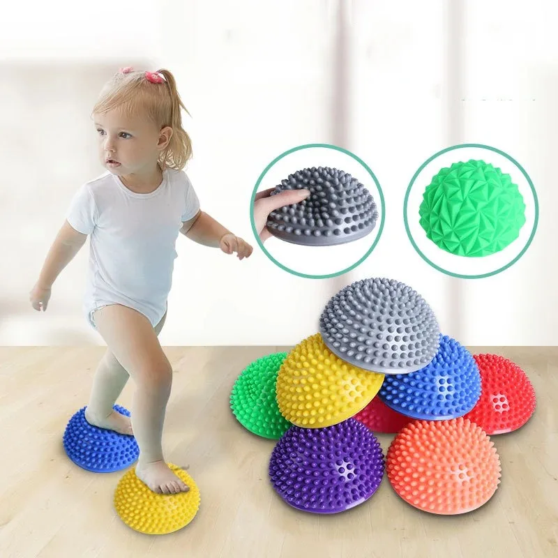 16cm Yoga Ball PVC Inflatable Massage Point Half Fit Ball Balance Trainer Stabilizer GYM Pilates Fitness Balancing