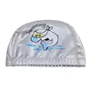 Kids Children Swimming Cap Waterproof PU Fabric Cute Cartoon Animal Dolphin Protect Ears Long Hair Boys Girls Swim Pool Caps Hat 3