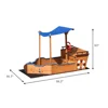 Outsunny Pirate Ship Sandbox with Cover and Rudder Wooden Sandbox with Storage Bench and Seat Outdoor Toy for Kids 3-8 Years Old 2