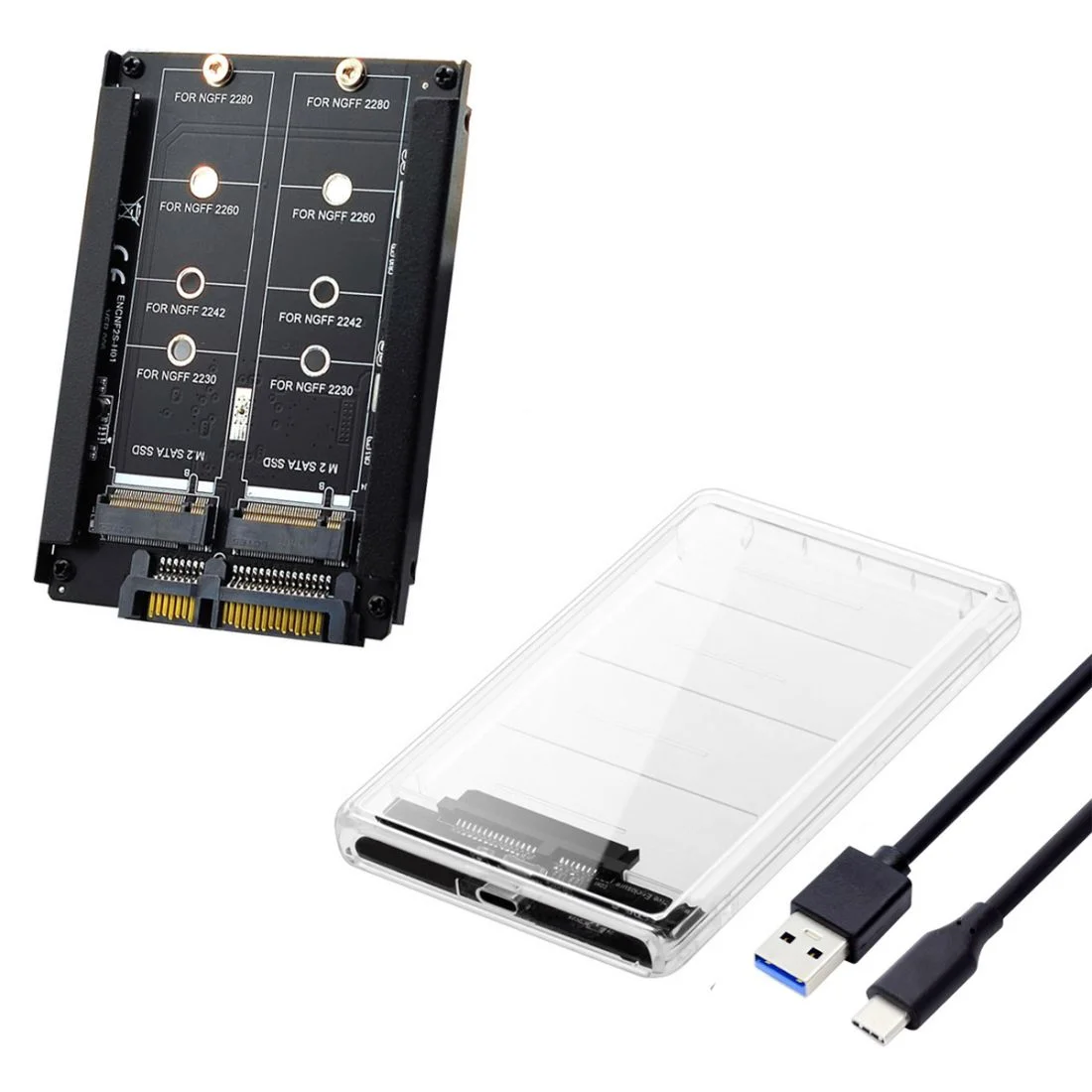 CY adaptador M.2 SATA SSD a SATA de 2,5 pulgadas, Dual NGFF B + M Key M