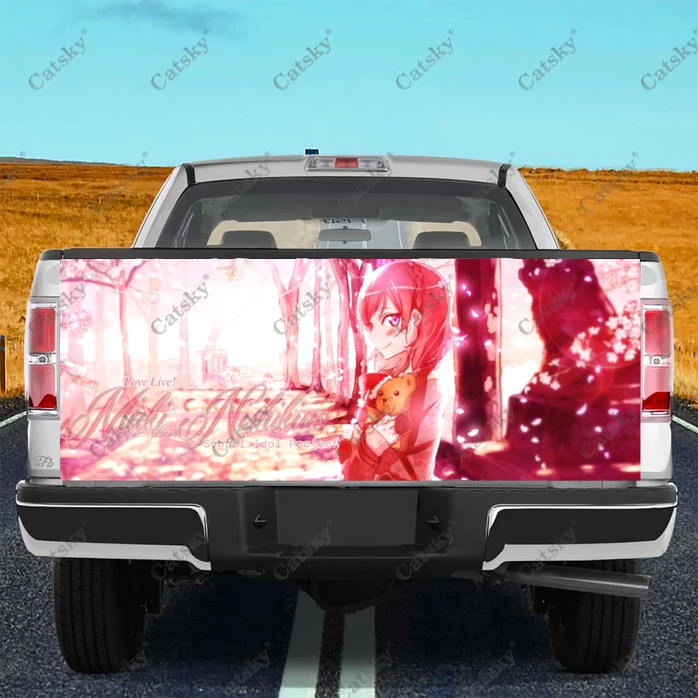 

Задняя дверь грузовика Maki Nishikino, оболочка HD графическая наклейка, универсальная, подходит для полноразмерных грузовиков, погодозащищенная и безопасная мойка автомобиля