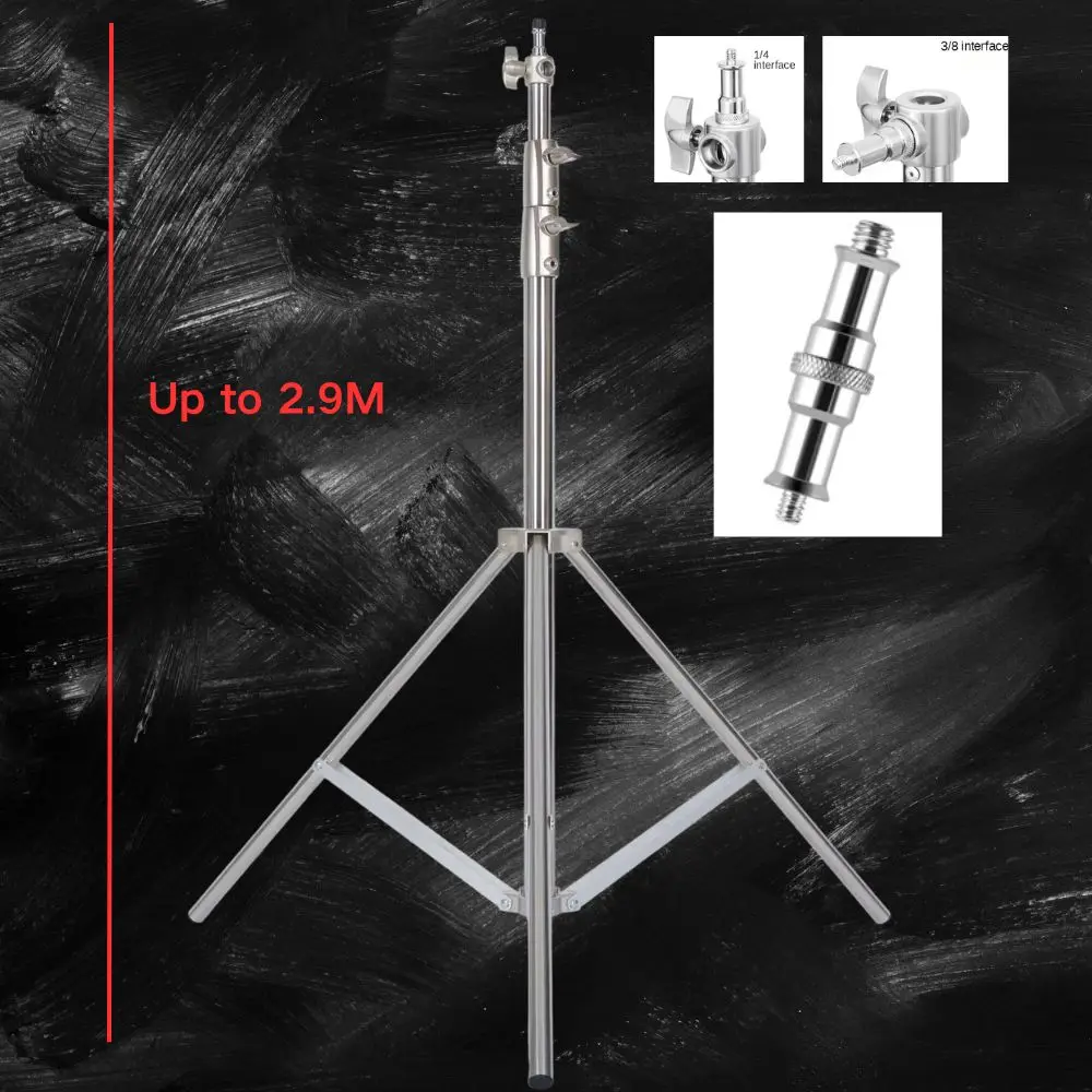 290cm Stainless Steel Tripod Metal Light Stand l Air Pressure Bearing 15kg For Ring Light Live Youtube and Photography Softbox