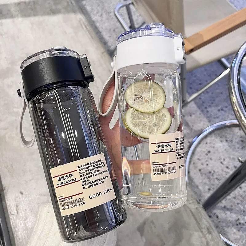 

350/550/750ml Transparent Water Bottles with Rope Portable Bpa Free Leakproof Drink Bottle Travel Drop-Resistant Tea Cup