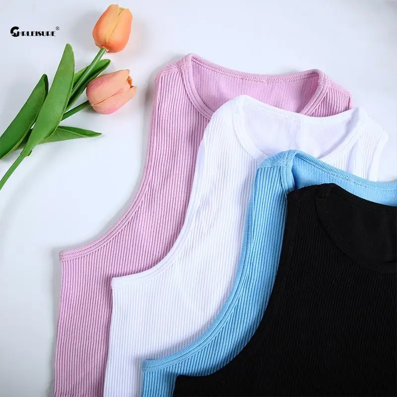 Sports tank Women athletic sports tank seamless streetwear elastic rib-knit sleeveless yoga vest tee stretchy gym tight