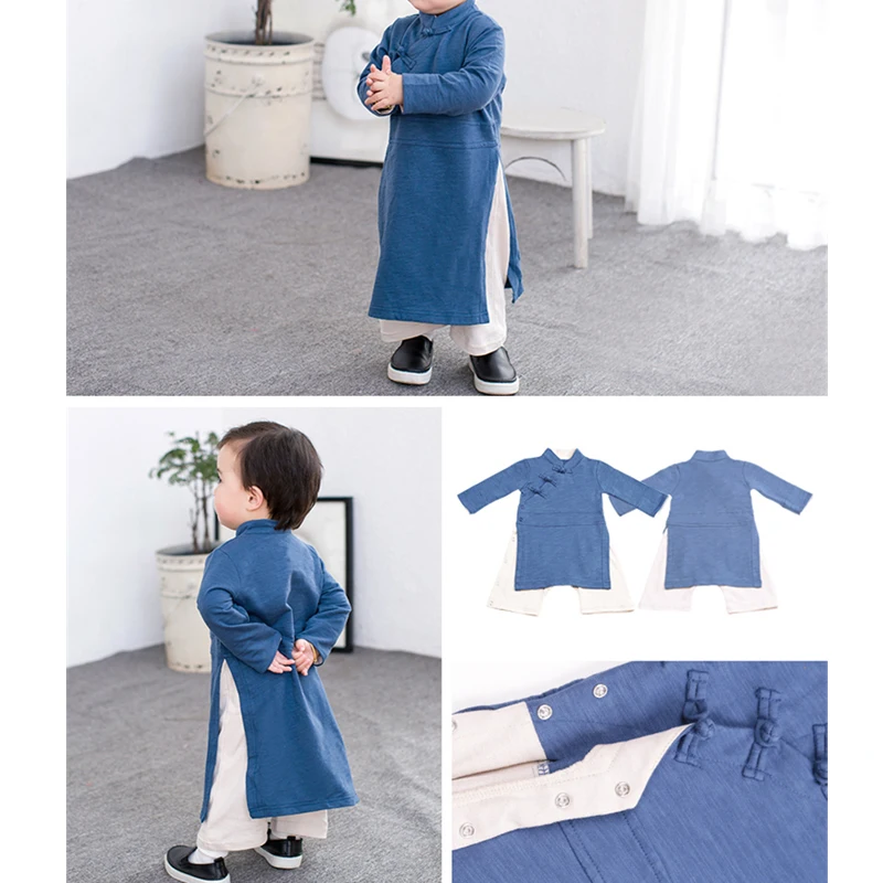 Chinese Garment Traditional Hanfu For Infant Girls Boys Jumpsuit