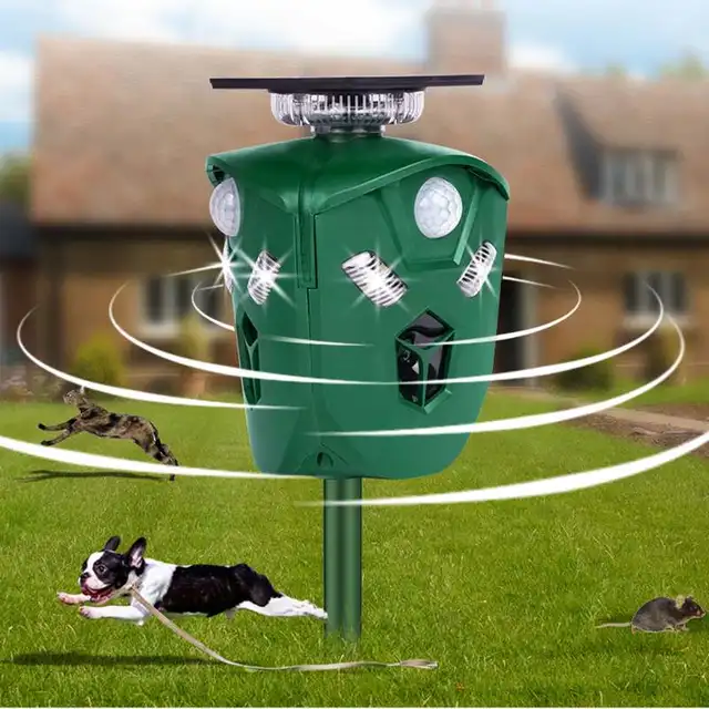 360 ° Ultrahangos Állati Visszatelepítő Hang Villogó Fény Napelemes Usb -Hajtású Kutyák Vadmacska Nyúl Szarvas Visszataszító Kártevő Visszaszorító - Image 4