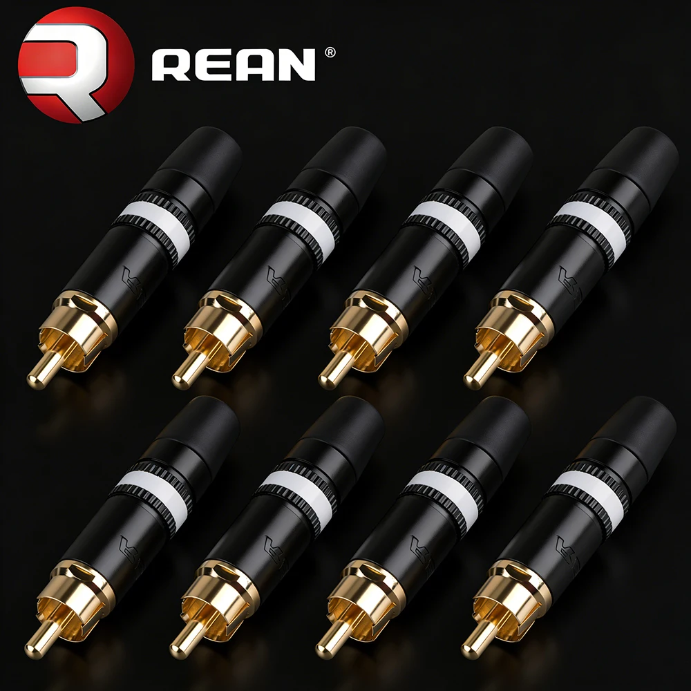 ▲ Neutrik REAN NYS373-2 NYS373-9 RCA 남성 플러그 골드 접점 금속 쉘 전문 오디오 커넥터 (앰프, CD 플레이어, DIY용)