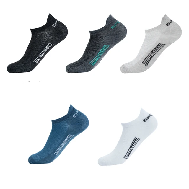 5 Pairs/Lot High Quality Men Ankle Socks Breathable Cotton Sports Mesh Casual Athletic Thin Cut Short Sokken Plus Size 5