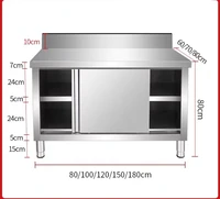 งานผลิตเหล็กสำหรับครัวเชิงพาณิชย์ โต๊ะทำงานสแตนเลส ตู้เก็บของ อุปกรณ์ครัวที่ปรับแต่งได้ 2