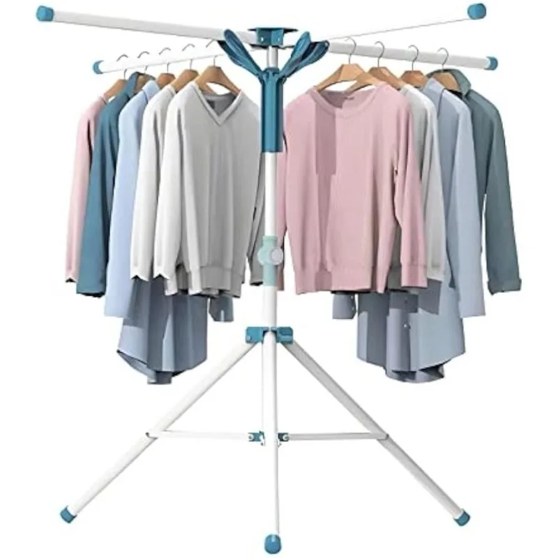

JAUREE Tripod Clothes Drying Rack Folding Indoor, Portable Drying Rack Clothing and Height-Adjustable, Space Saving Laundry
