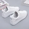 Baskets Blanches Brodées en Cuir PU pour Femme, Chaussures Décontractées, Respirantes, à Fleurs, à Lacets, Nouvelle Collection 6