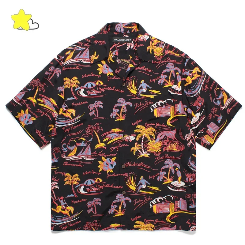 Full Tiger Print Orange Gray Black White Hawaiian Shirts Men