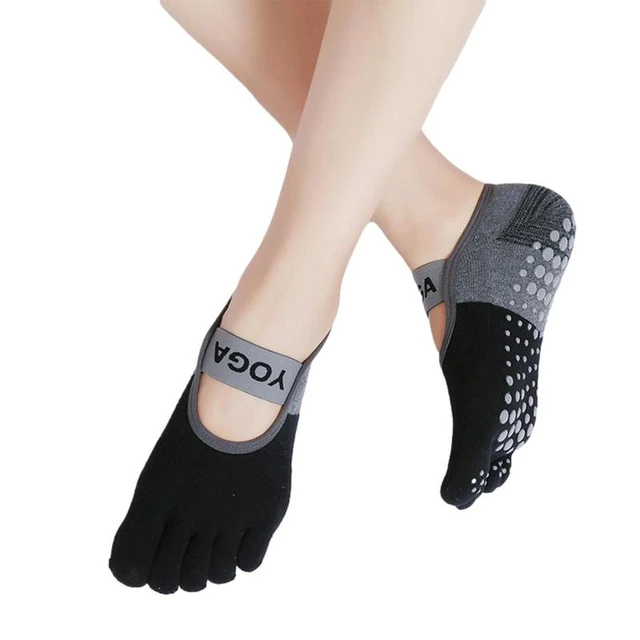 Calcetines de Yoga transpirables con empuñaduras para mujer