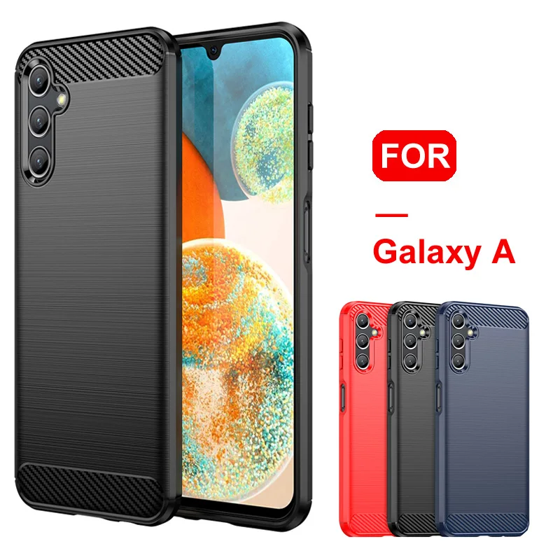 Custodia in fibra di carbonio per Samsung Galaxy A04 A04E A14 A24 A34 A54 A13 A23 A33 A53 A73 A25 M13 M14 M23 M33 M53 M54 5G M52 Copertura del telefono_voghion.com